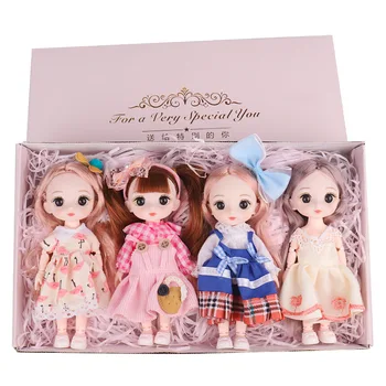 BJD Doll 4 dalių Komplektas Prabangių Aukštos Kokybės Mergaitė Princesė Dovanų Dėžutėje Žaislas Lėlės Gimtadienio Dovana
