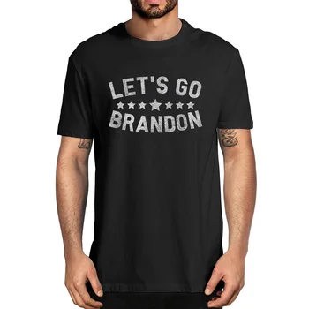 Let ' s Go Brandon važiuojam Brandon Vyrų Juokinga, 100% Medvilnės Vasaros Vyrų Naujovė Negabaritinių Marškinėliai Moterims Atsitiktinis Streetwear ES Tee