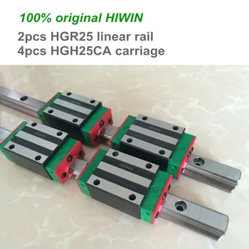 Nemokamas Pristatymas 2vnt 100% Originalus HIWIN Linijinės Geležinkelių HGR25 200 400 500 700 1000 1100mm + 4pcs HGH25CA / HGW25CA blokuoti CNC dalys